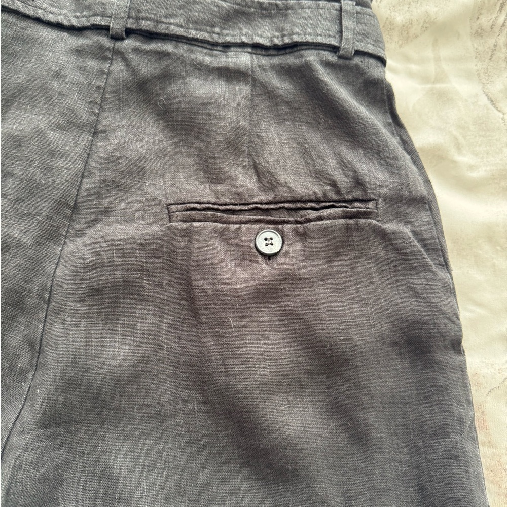 Reformation Castel High-Waisted Black paper bag Shorts with pockets, size 0 USA - Picture 14 of 16